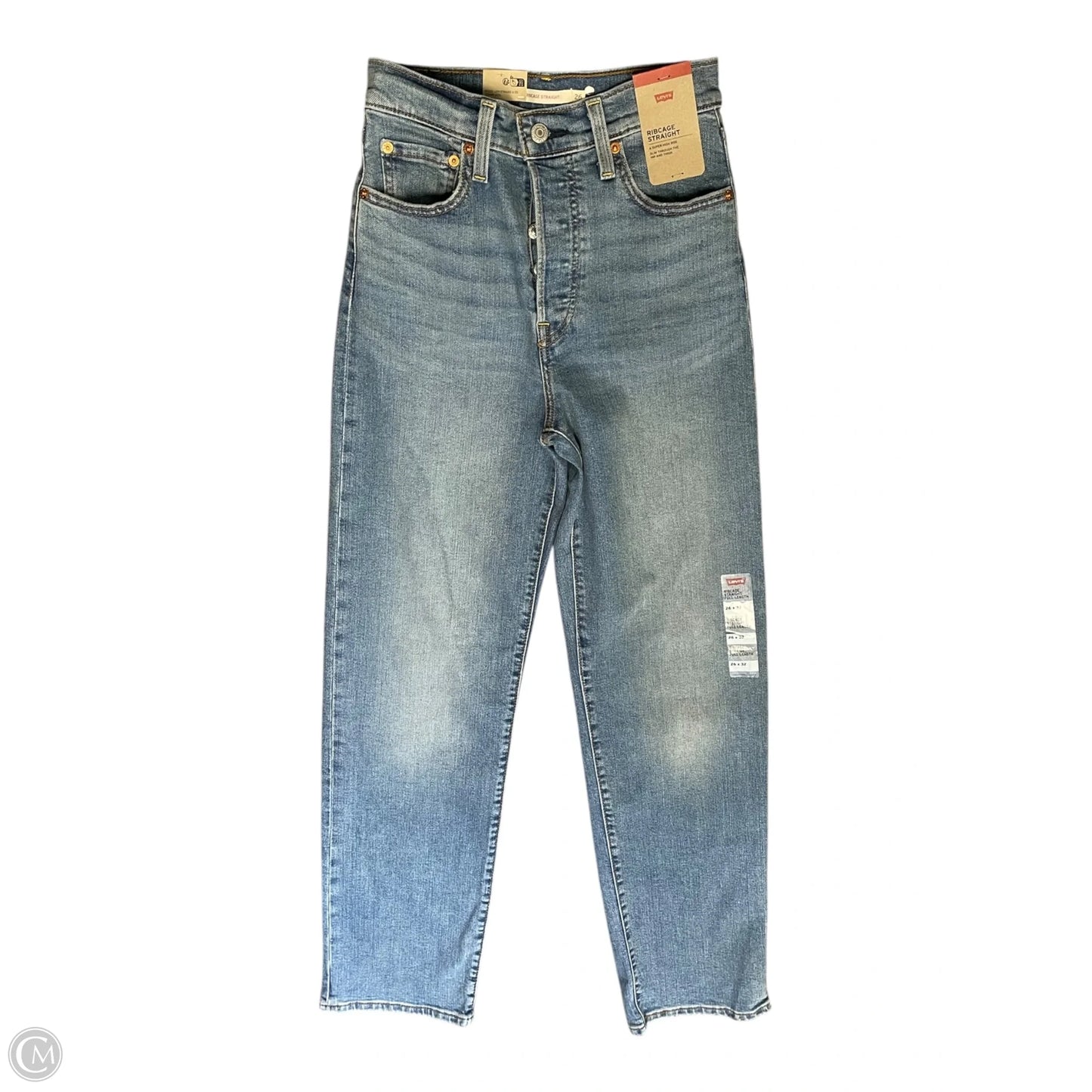 Jeans Straight By Levis In Blue Denim, Size: 2