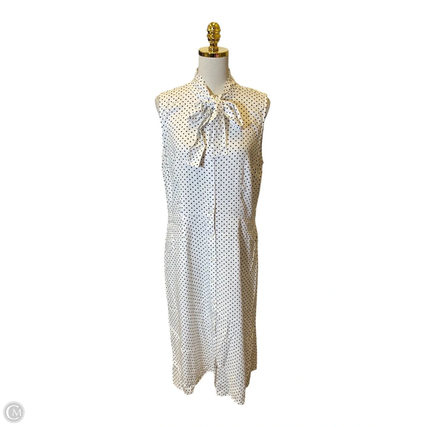 Dress Casual Midi By Liz Claiborne In Polkadot Pattern, Size: 10p