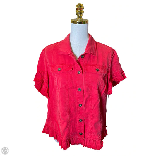 Top Short Sleeve By Multiples In Red, Size: M