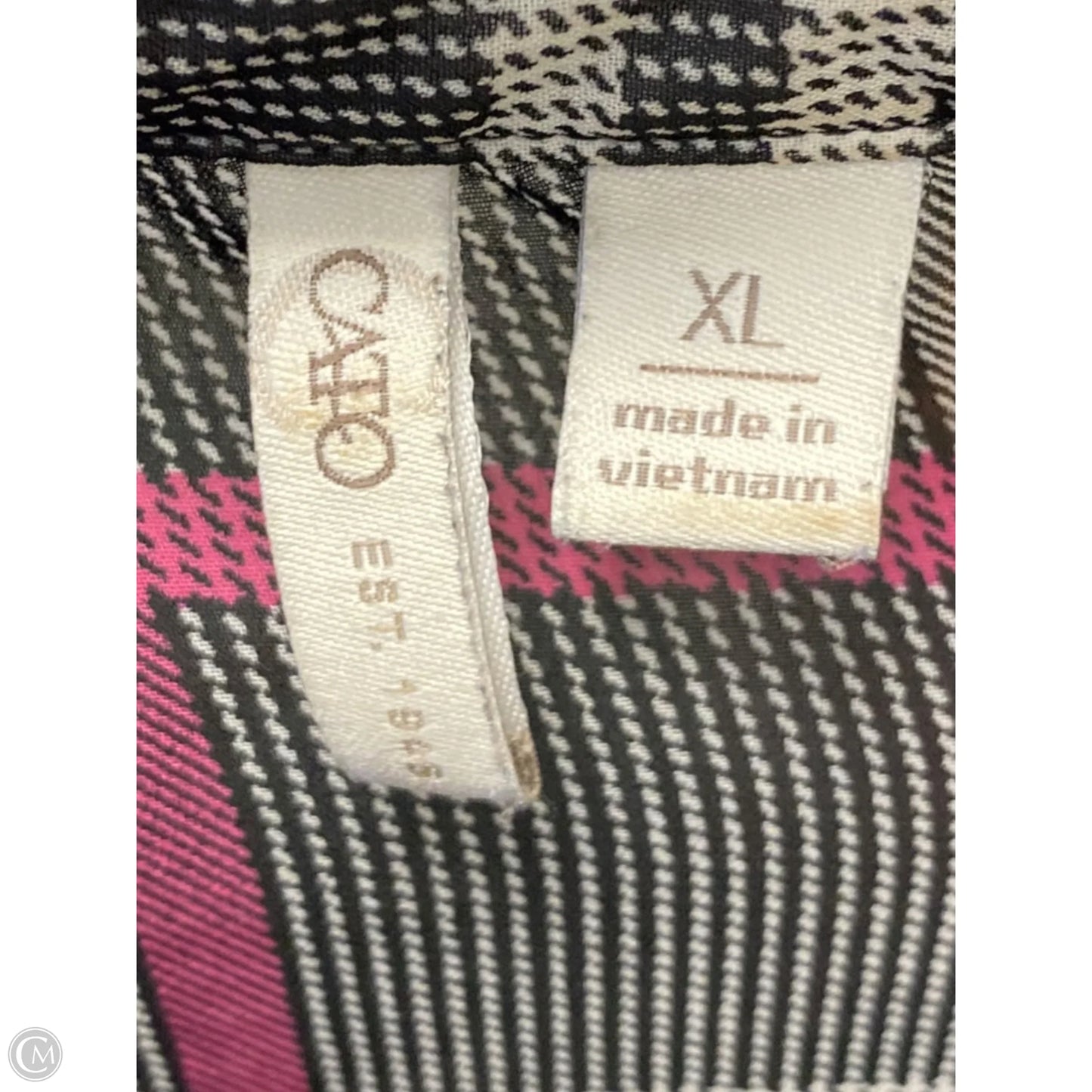 Top Short Sleeve By Cato In Plaid Pattern, Size: Xl