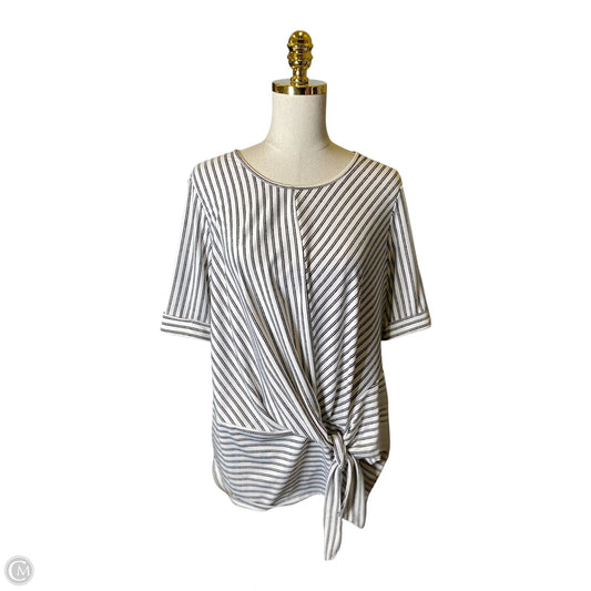 Top Short Sleeve By Perseption Concept In Striped Pattern, Size: Xl