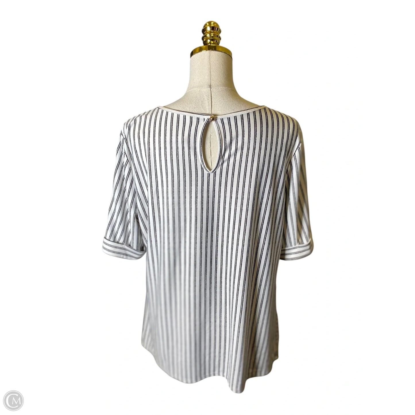 Top Short Sleeve By Perseption Concept In Striped Pattern, Size: Xl