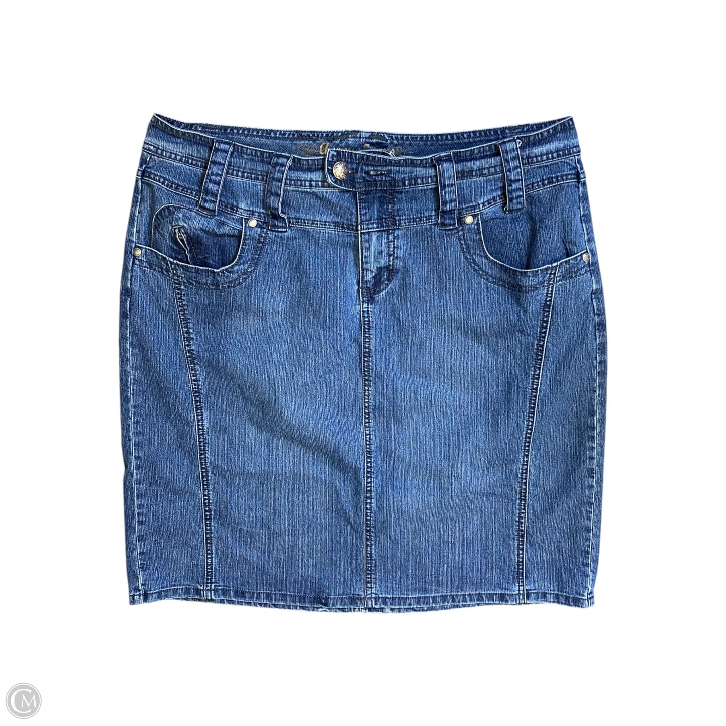 Skirt Midi By Clothes Mentor In Blue Denim, Size: 16