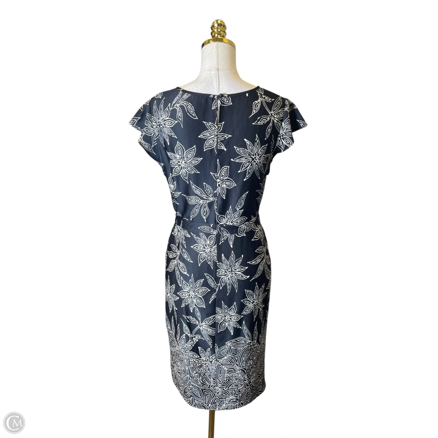 Dress Casual Midi By Ann Taylor In Black & White, Size: M
