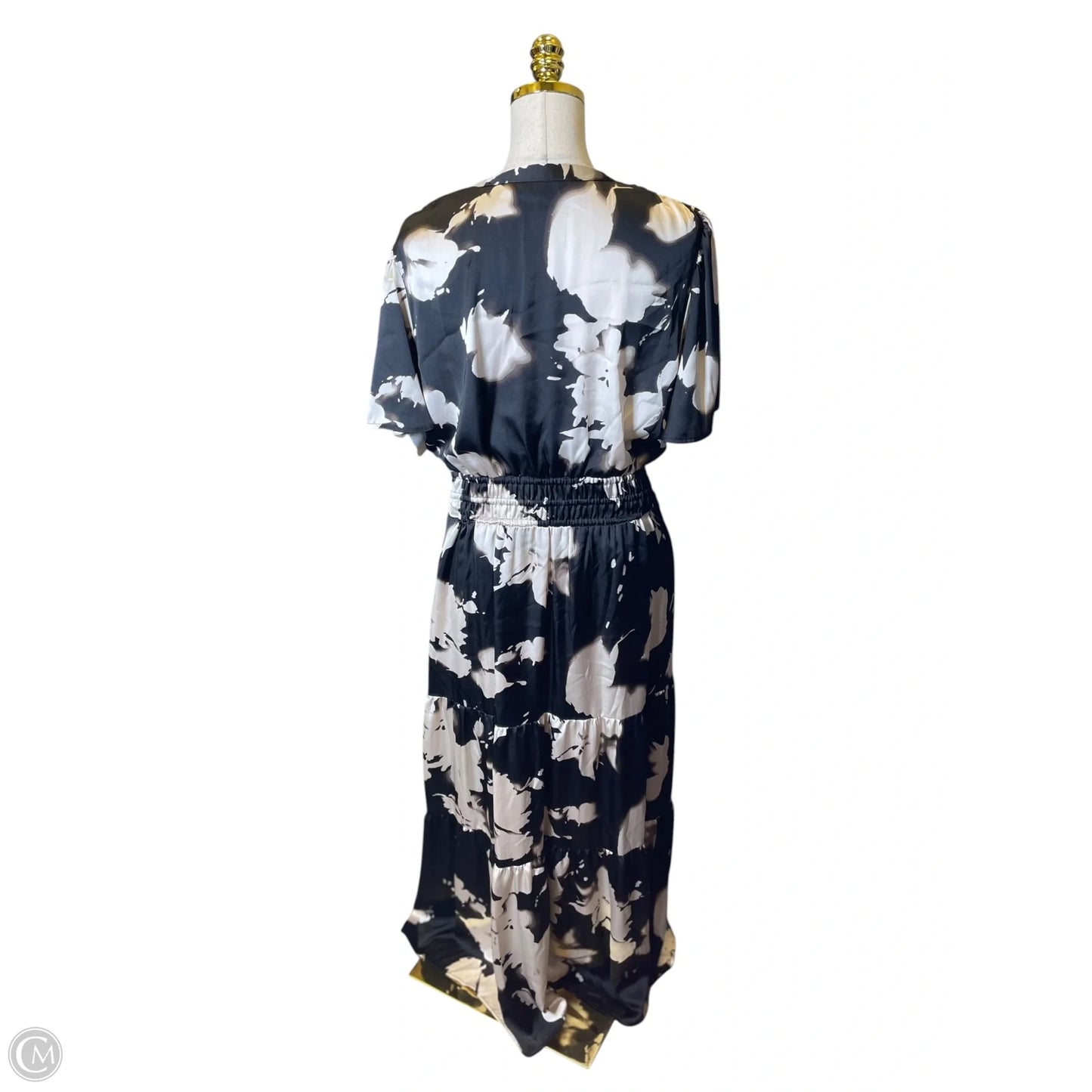 Dress Casual Midi By Simply Vera In Black & Tan, Size: L