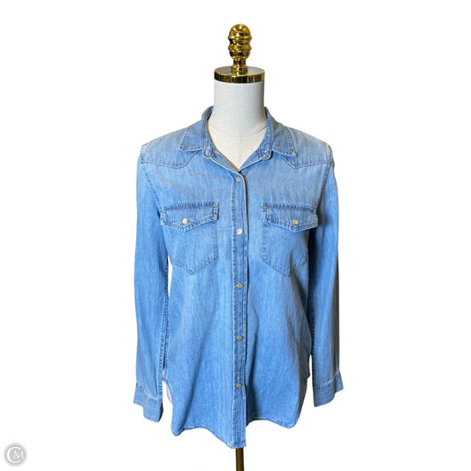 Top Long Sleeve By Gap In Blue Denim, Size: S