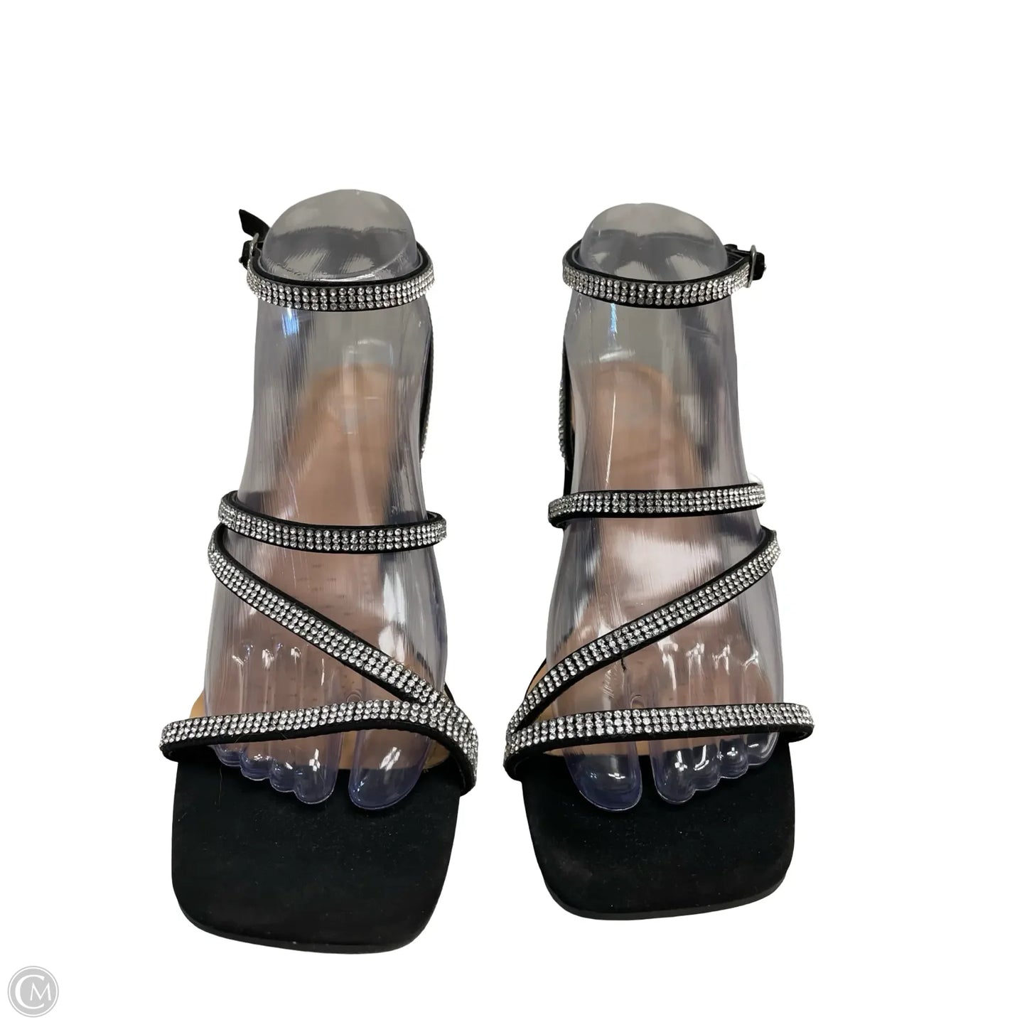 Shoes Heels Block By Windsor In Black & Silver, Size: 8