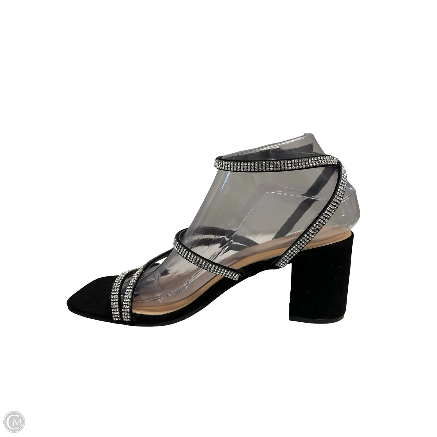 Shoes Heels Block By Windsor In Black & Silver, Size: 8