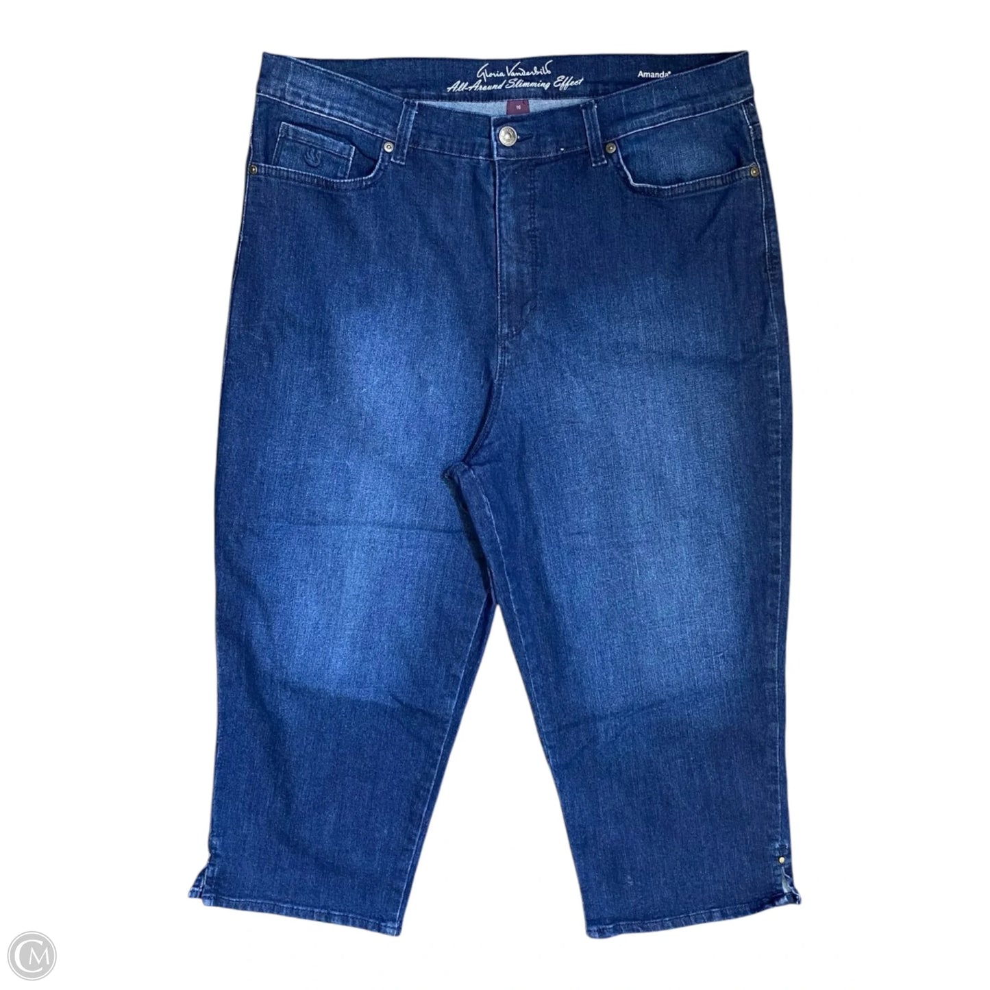 Jeans Cropped By Gloria Vanderbilt In Blue Denim, Size: 16