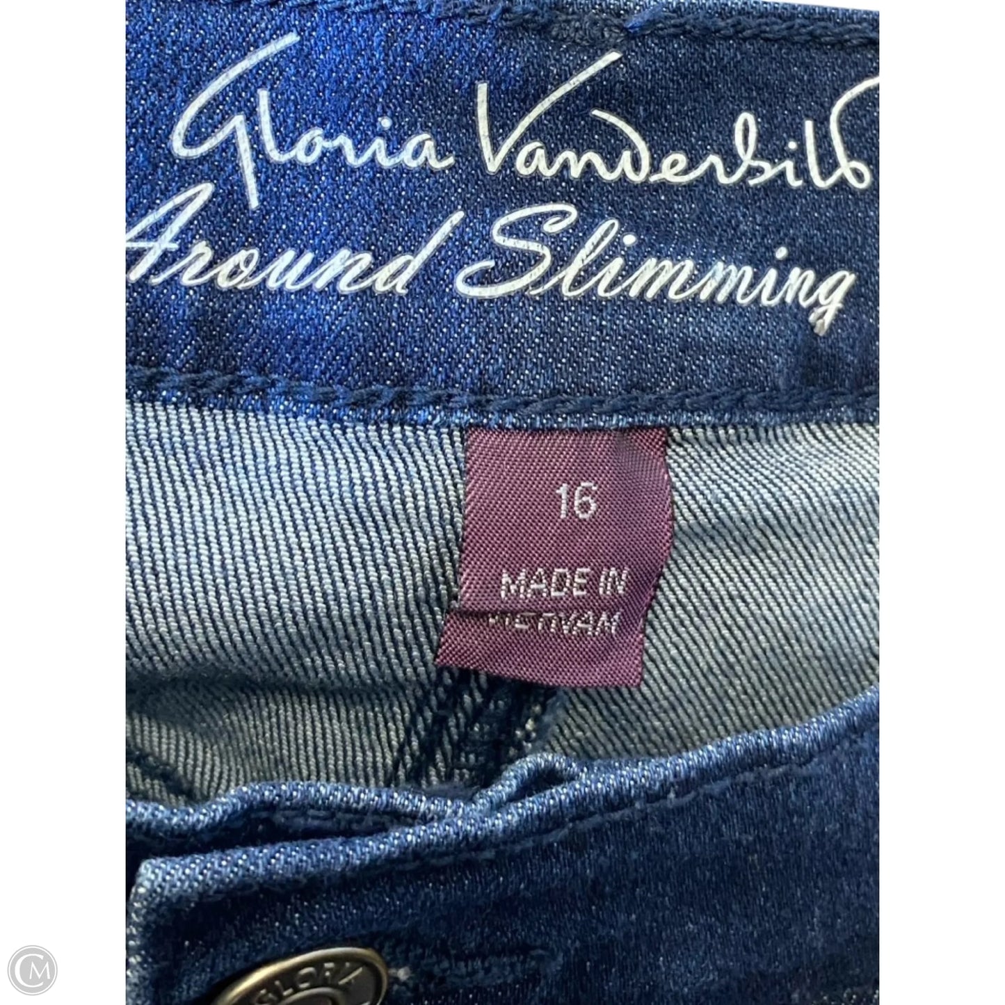Jeans Cropped By Gloria Vanderbilt In Blue Denim, Size: 16