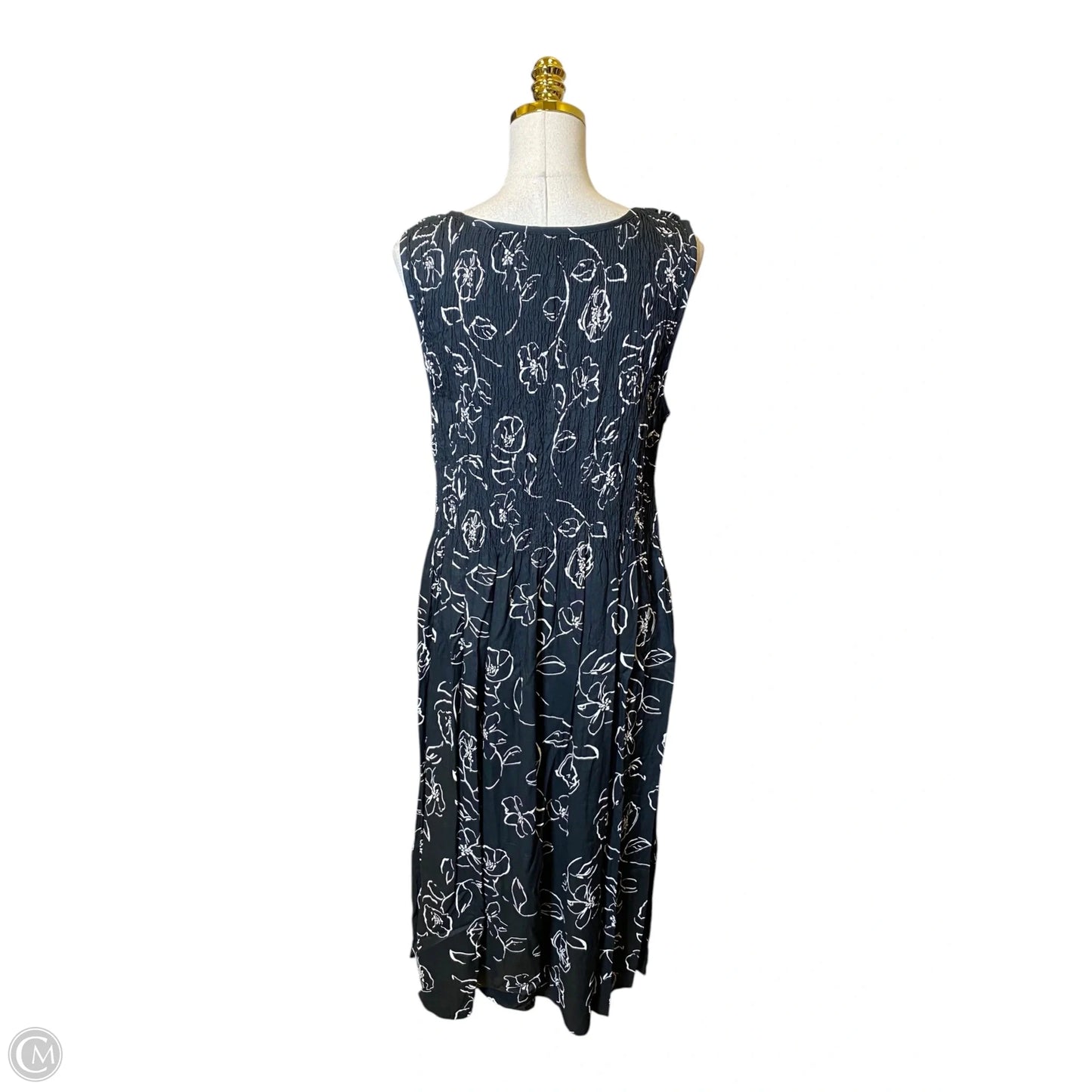 Dress Casual Midi By Croft And Barrow In Black & White, Size: Xl