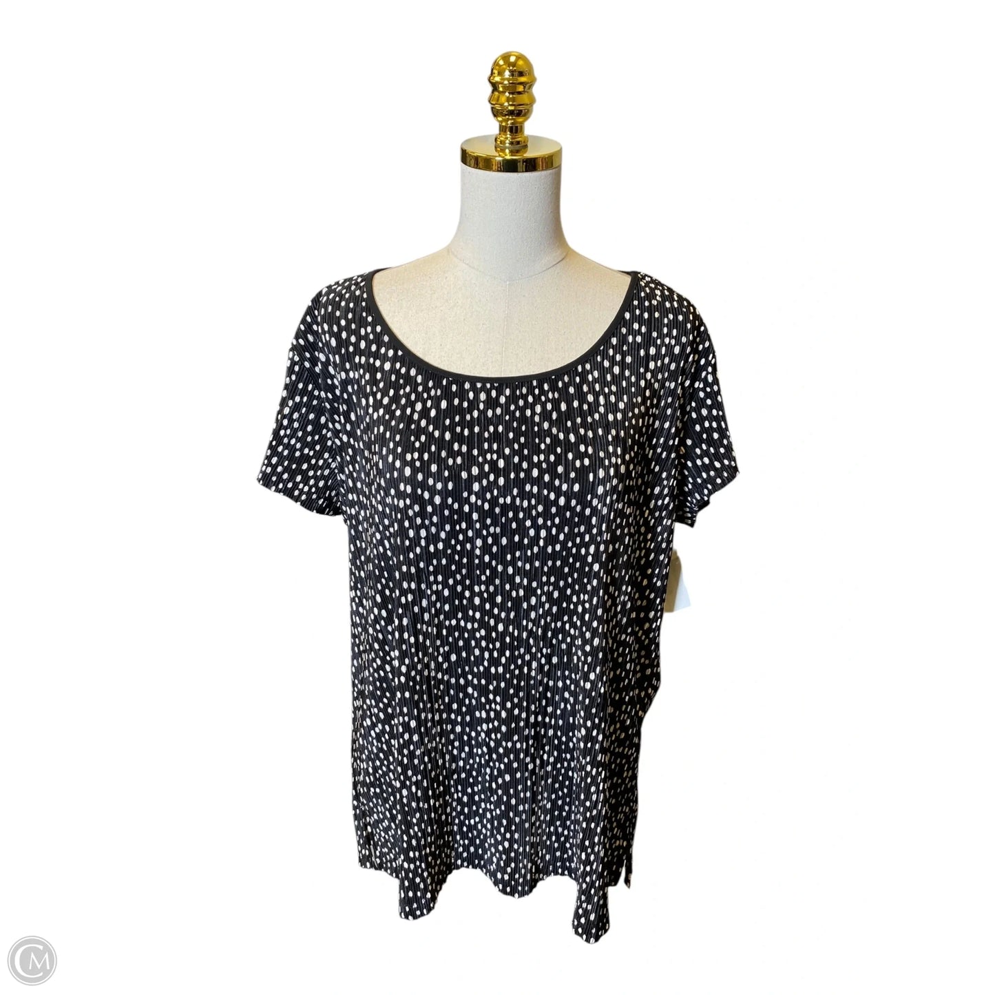 Top Short Sleeve By Chicos In Black & White, Size: Xl