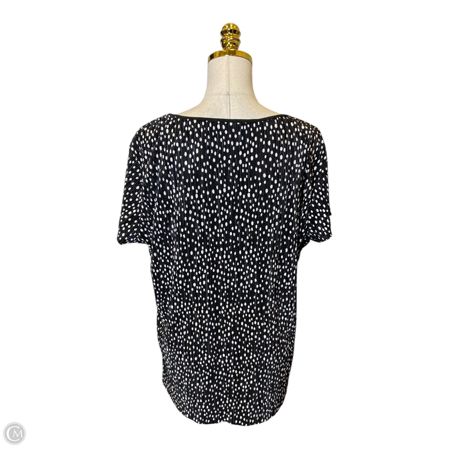 Top Short Sleeve By Chicos In Black & White, Size: Xl