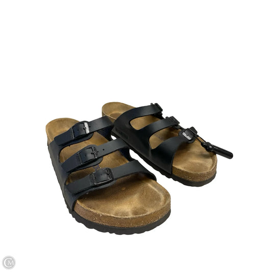 Sandals Flats By Birkenstock In Black, Size: 11