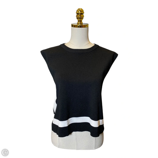 Cardigan By Clothes Mentor In Black & White, Size: L