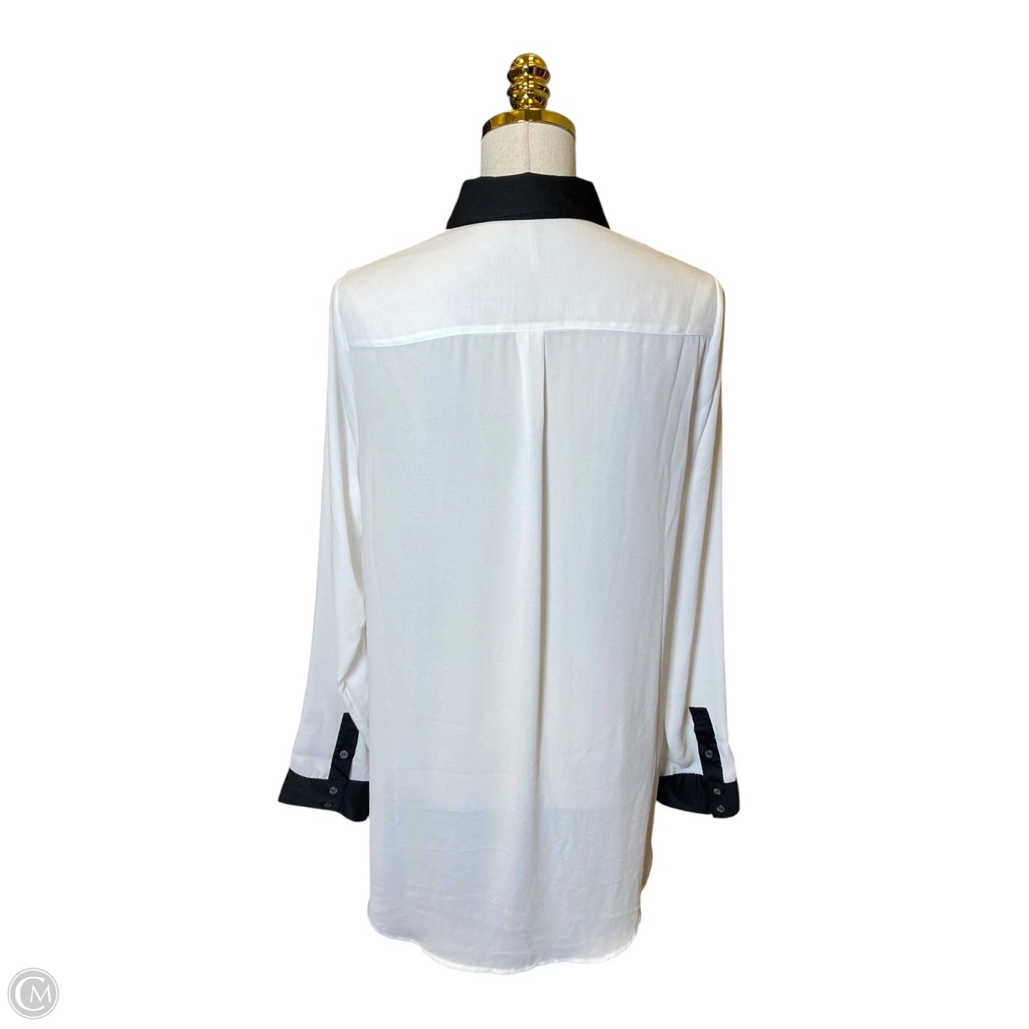 Top Long Sleeve By Free People In Black & White, Size: M