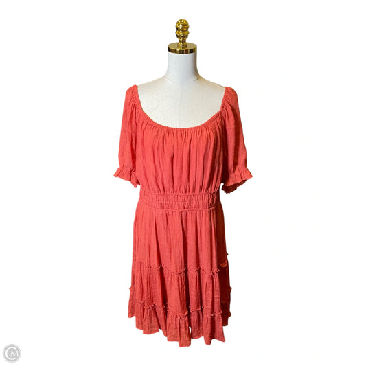 Dress Casual Midi By Clothes Mentor In Orange, Size: 2x
