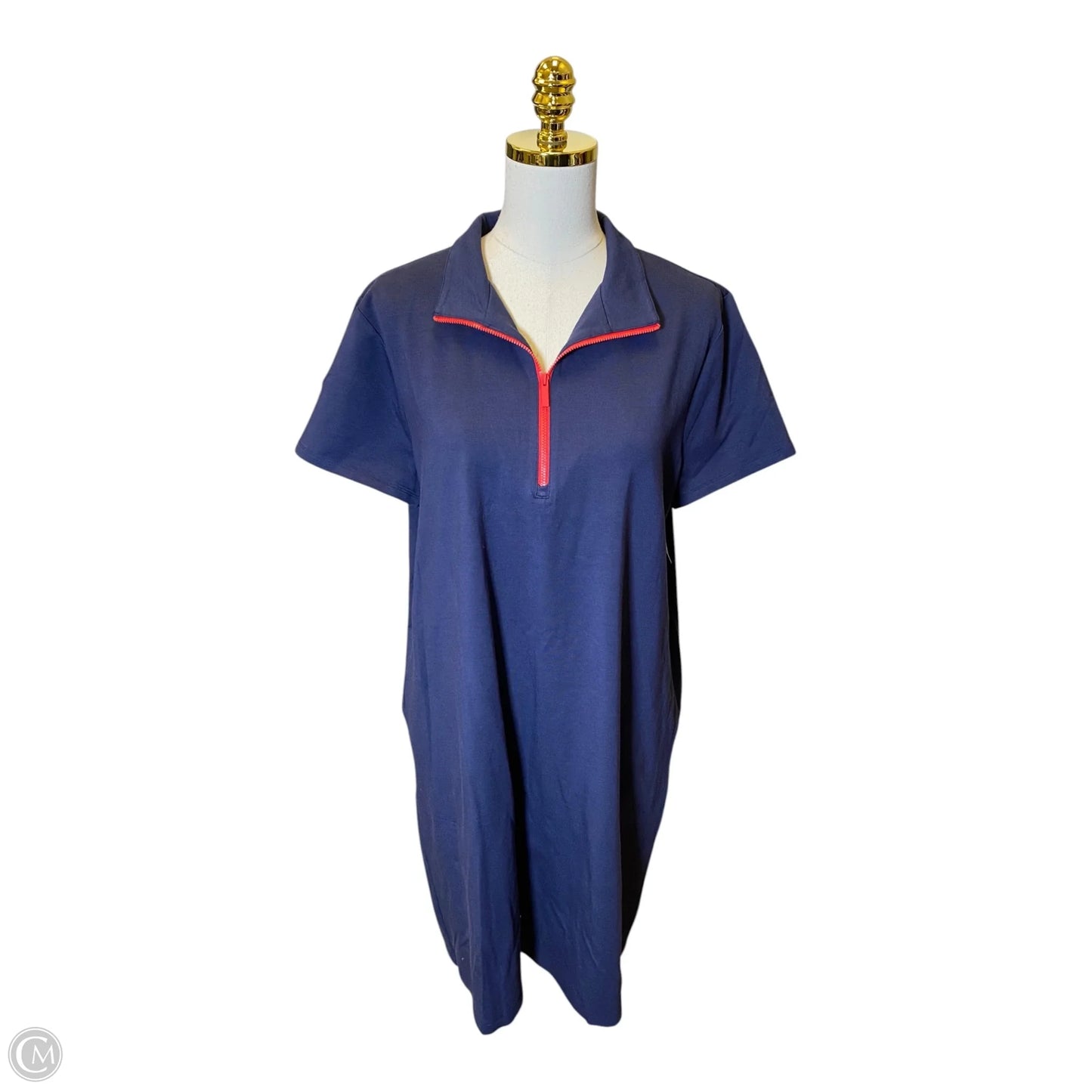 Dress Casual Midi By Chicos In Navy, Size: Xl