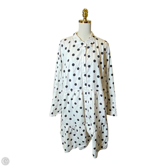 Dress Casual Short By Ava & Viv In Polkadot Pattern, Size: 2x