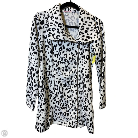 Jacket Moto By Clothes Mentor In Black & White, Size: S