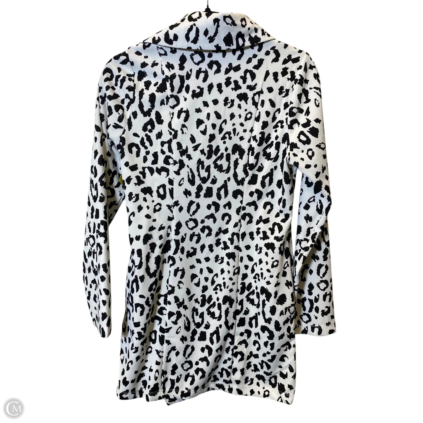 Jacket Moto By Clothes Mentor In Black & White, Size: S