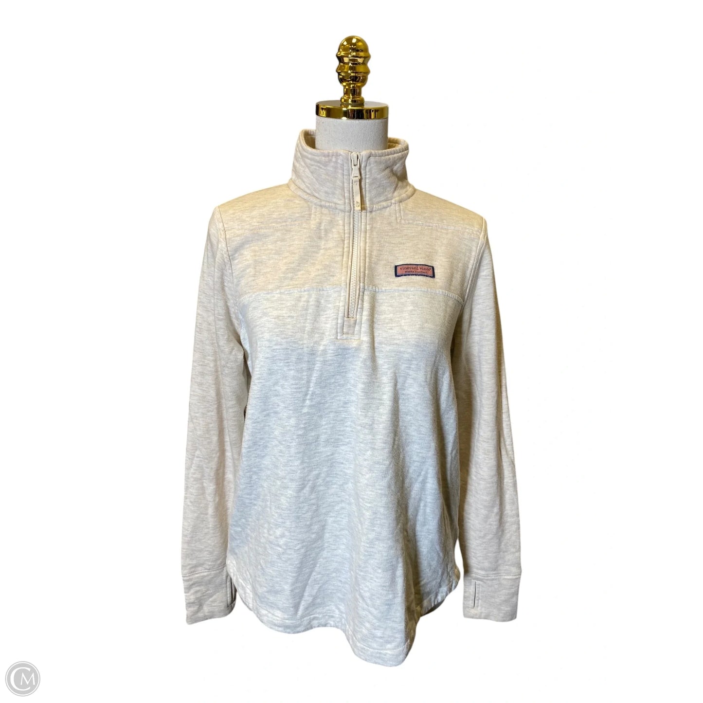 Sweatshirt Collar By Vineyard Vines In Cream & White, Size: S