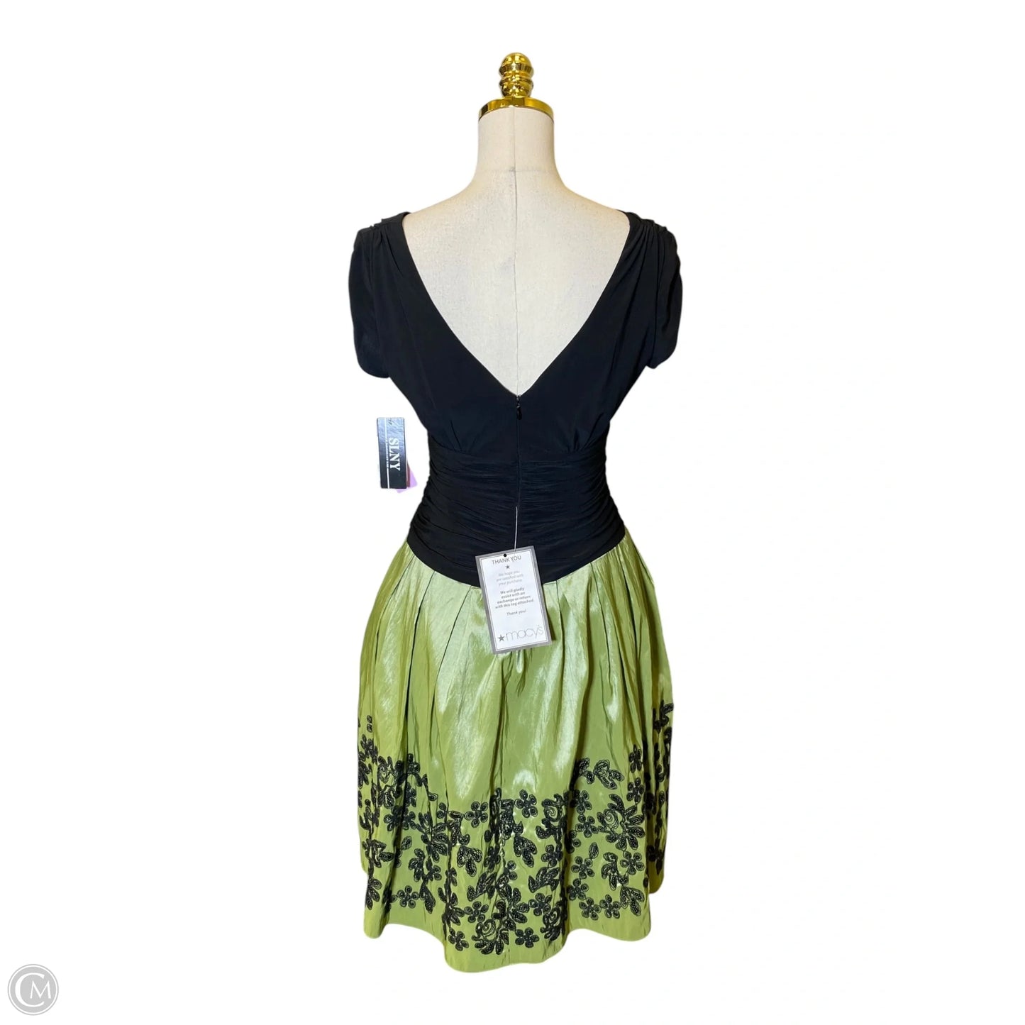 Dress Casual Short By Sl Fashions In Black & Green, Size: 8