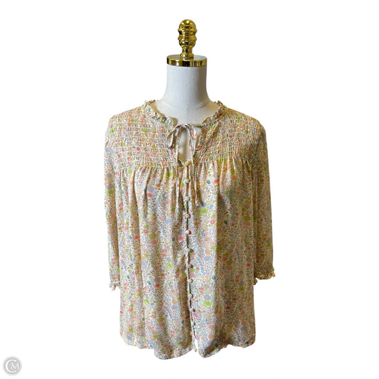 Blouse Long Sleeve By Rose And Olive In Multi-colored, Size: Xl