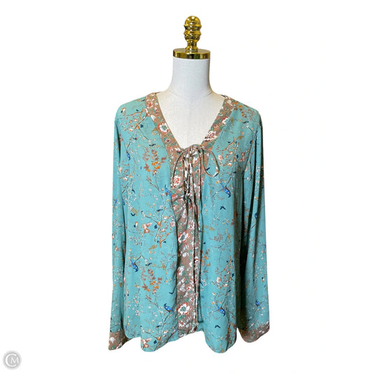 Blouse Long Sleeve By Gimmicks In Multi-colored, Size: Xl
