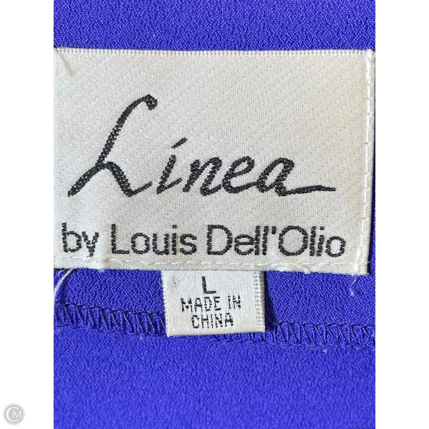 Blouse Long Sleeve By Linea By Louis Dellolio In Blue & Purple, Size: L