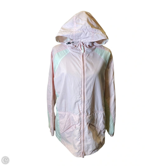 Jacket Windbreaker By Columbia In Pink & White, Size: L