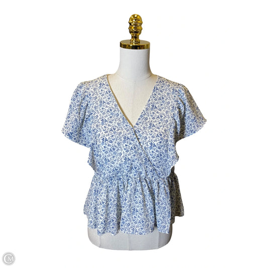 Blouse Short Sleeve By Madewell In Floral Print, Size: Xxs