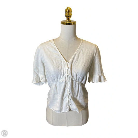 Blouse Short Sleeve By Madewell In White, Size: 0