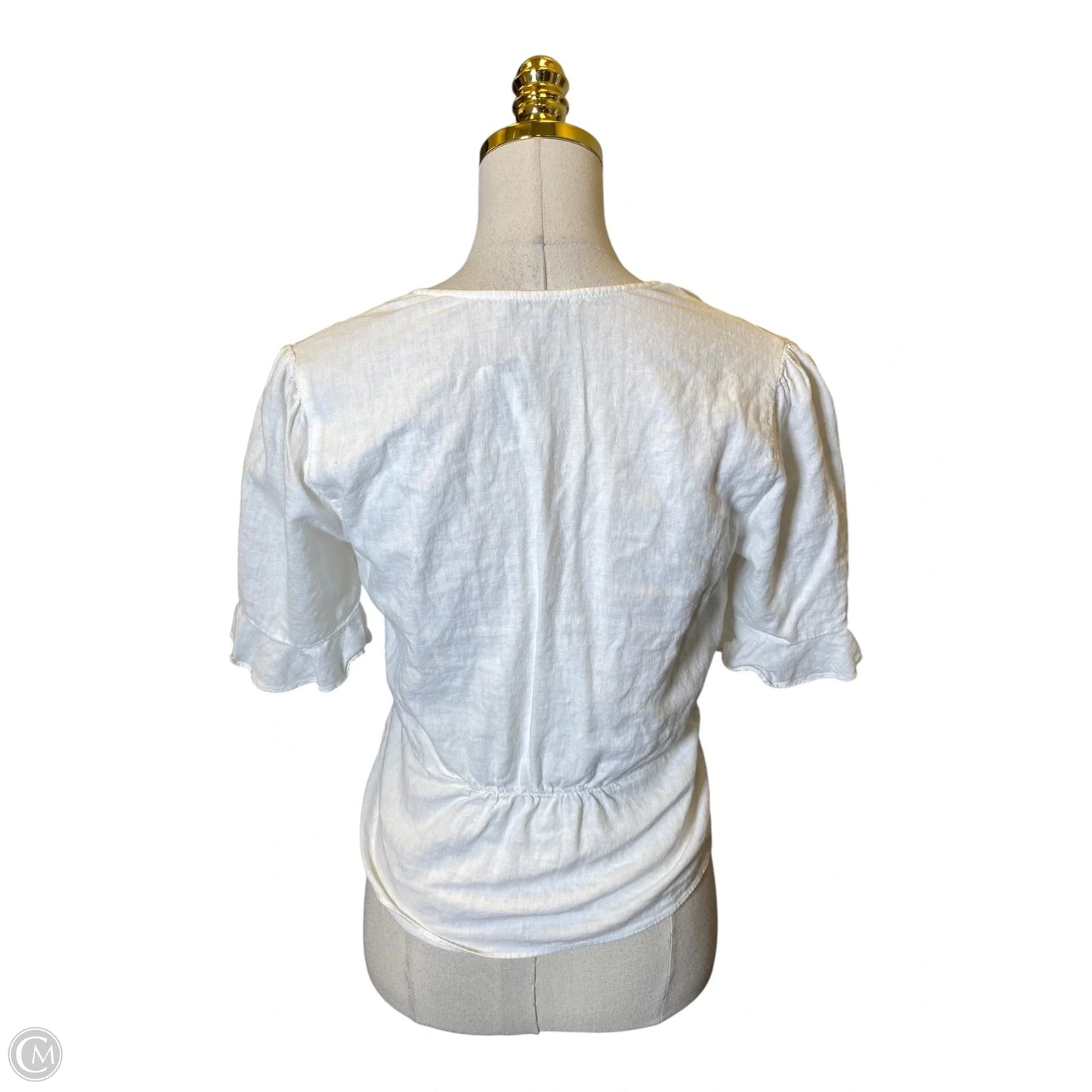 Blouse Short Sleeve By Madewell In White, Size: 0