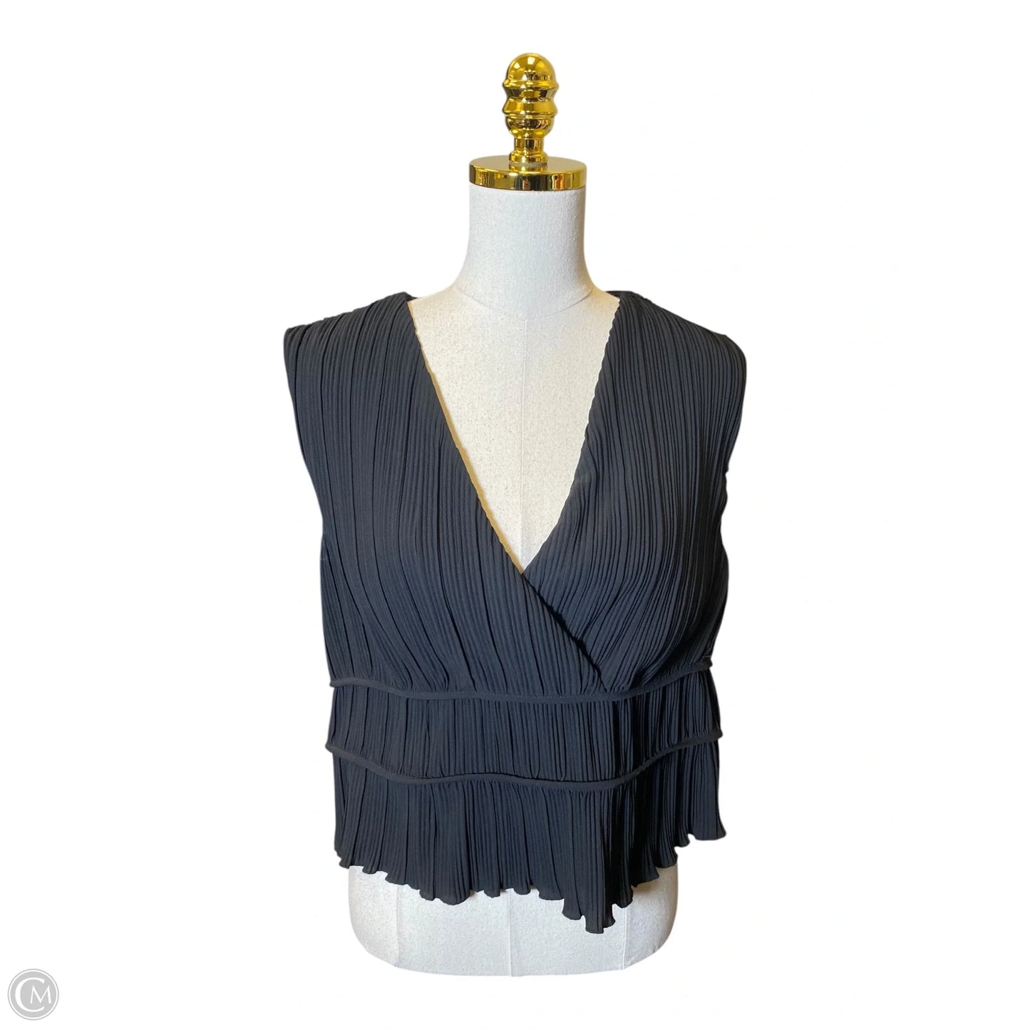 Blouse Sleeveless By Scoop In Black, Size: L