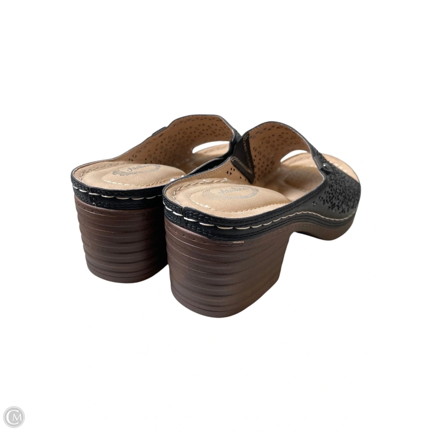Sandals Heels Block By Clothes Mentor In Black, Size: 8