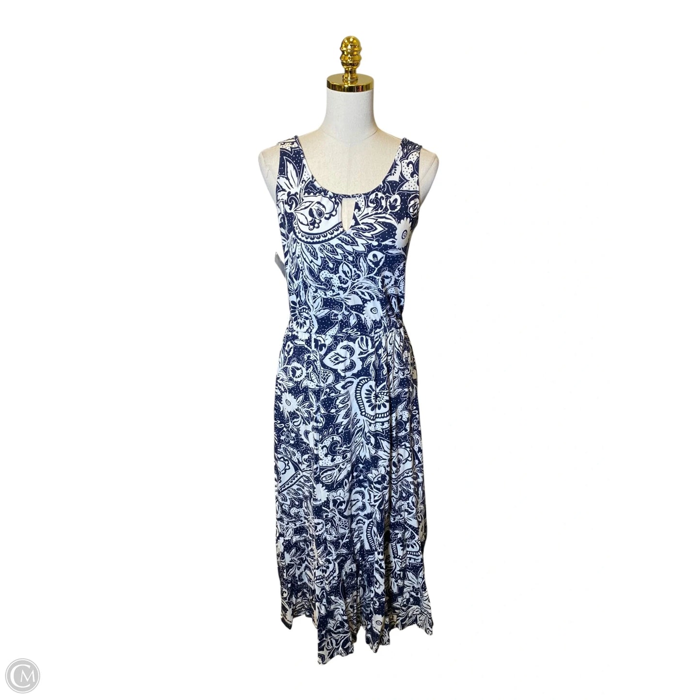 Dress Casual Maxi By Talbots In Blue & White, Size: S