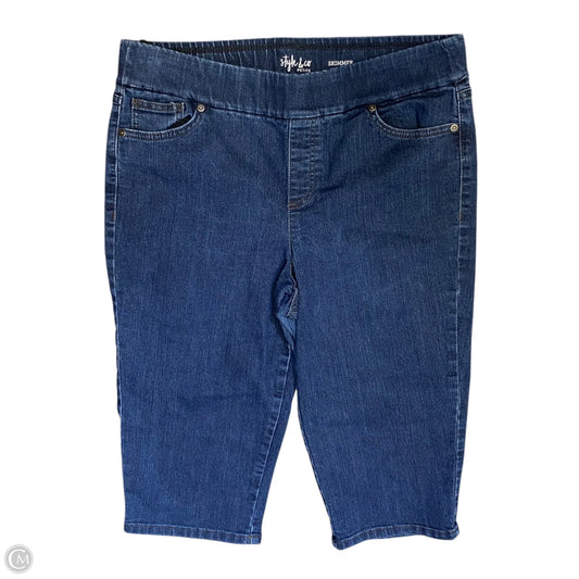 Capris By Style And Company In Blue Denim, Size: L