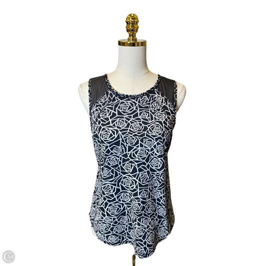 Athletic Tank Top By Lululemon In Black & White, Size: L