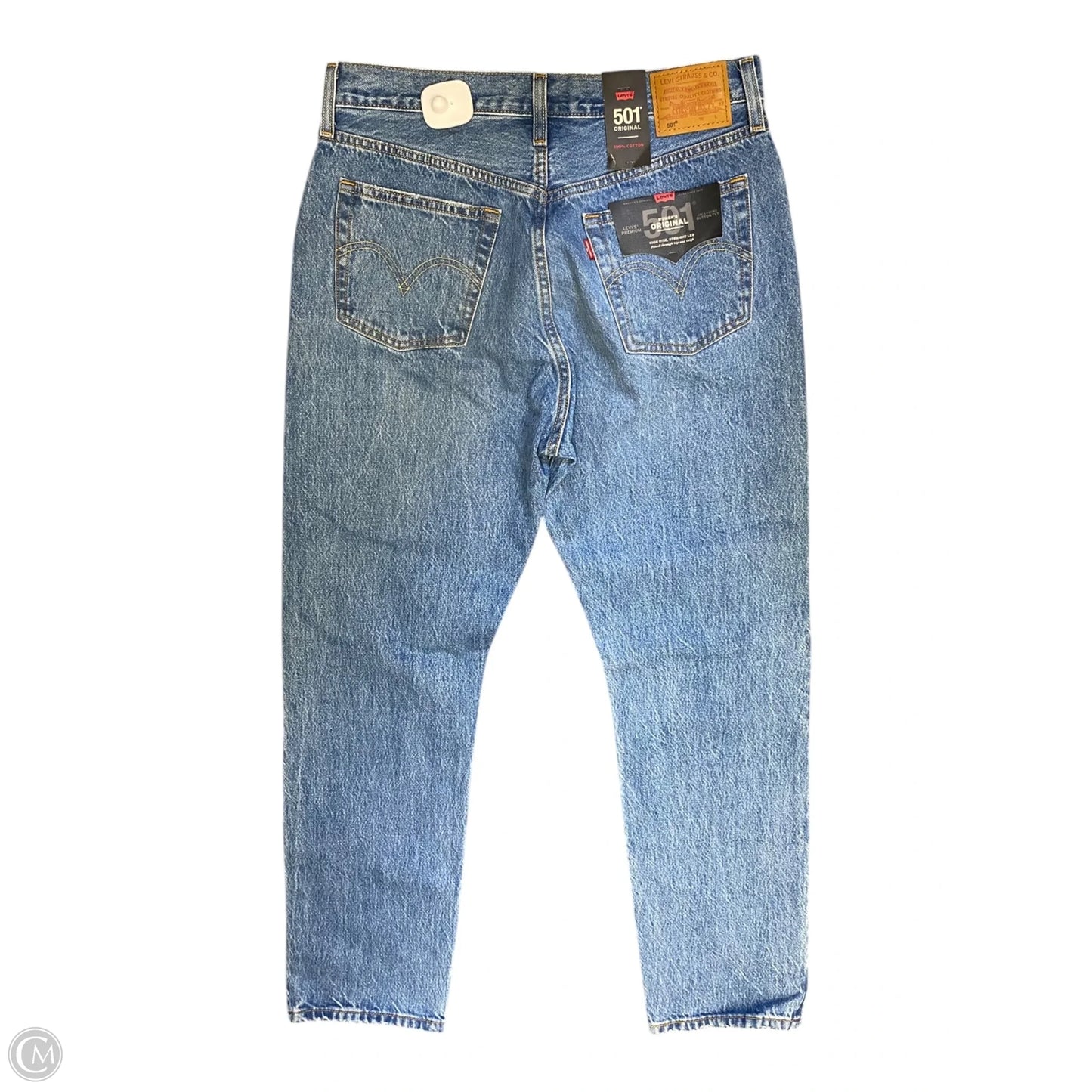 Jeans Straight By Levis In Blue Denim, Size: 8