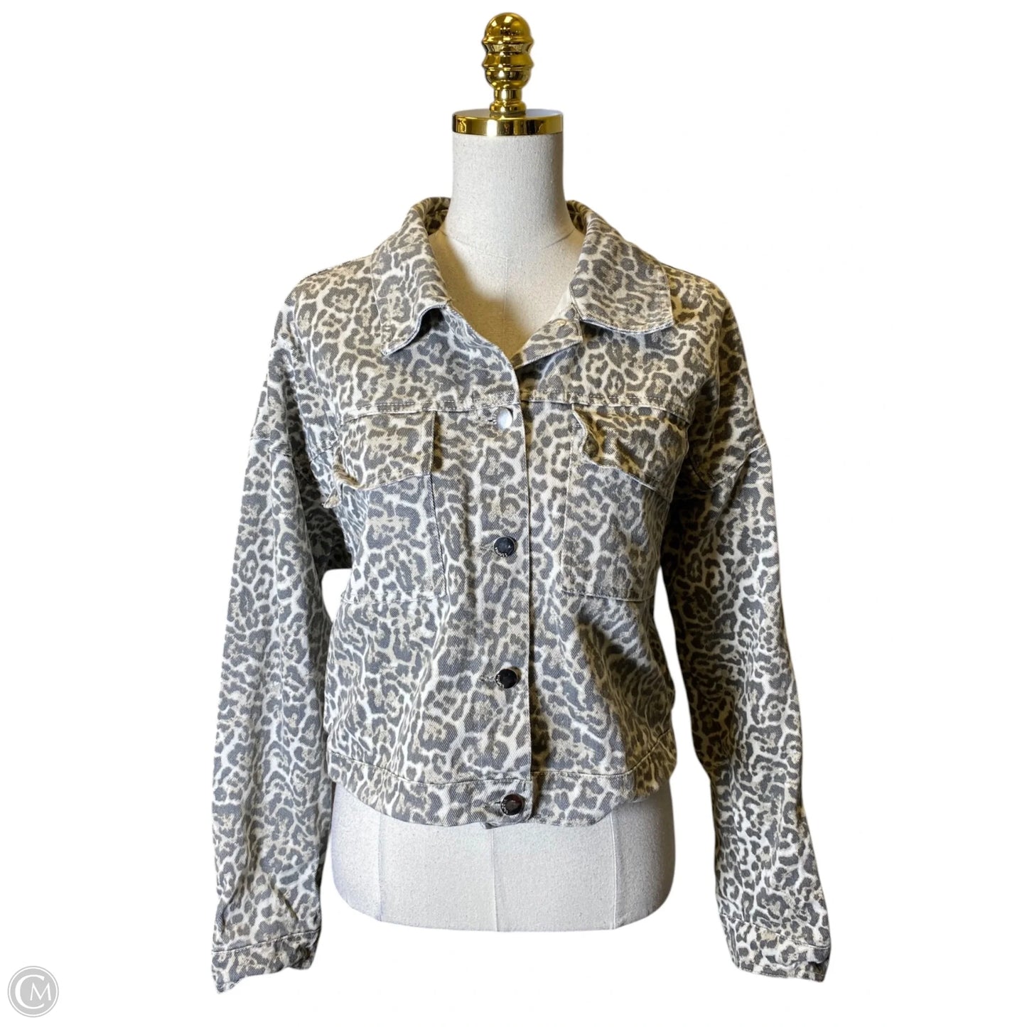 Jacket Denim By Vigoss In Animal Print, Size: L