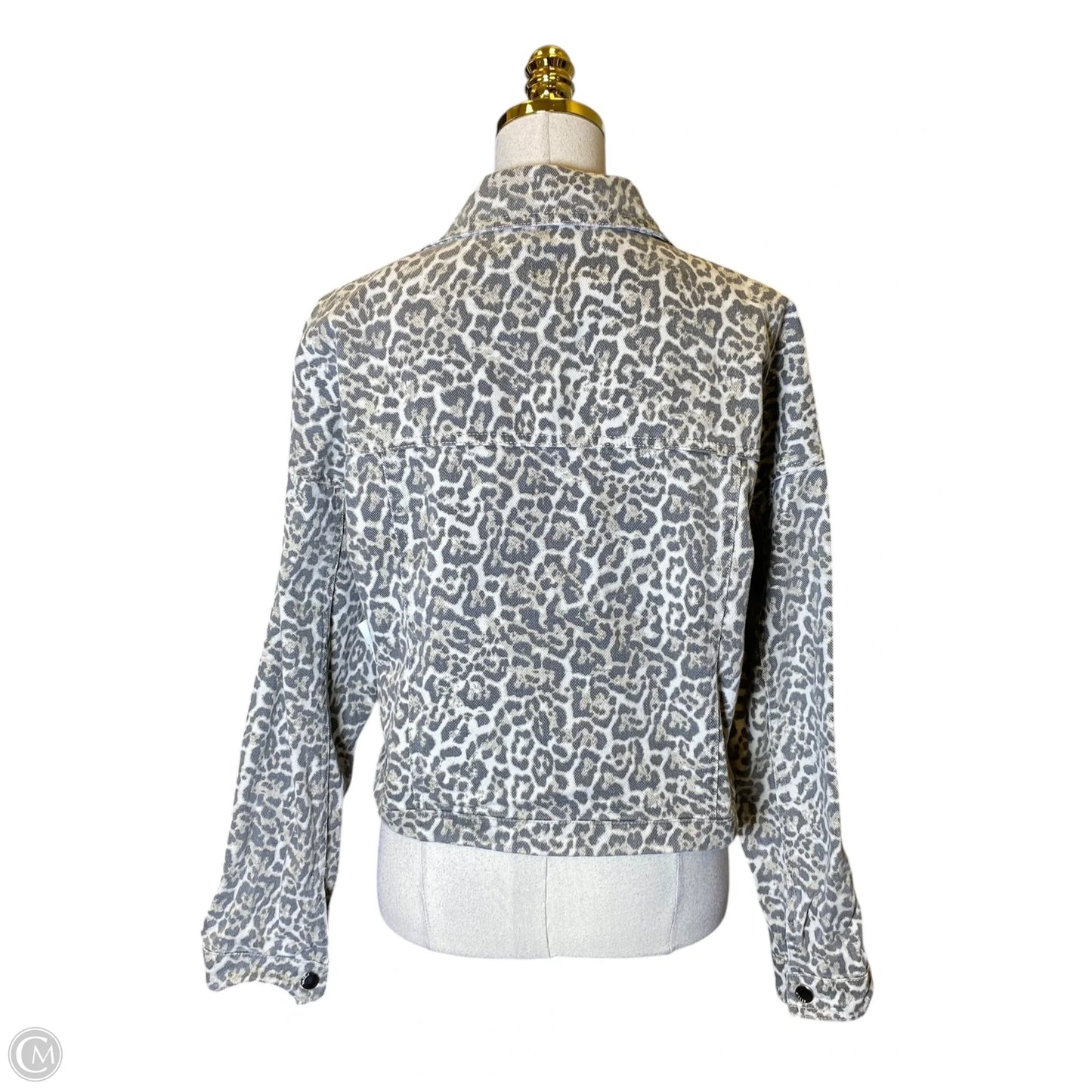 Jacket Denim By Vigoss In Animal Print, Size: L