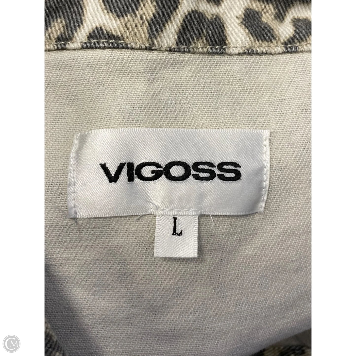 Jacket Denim By Vigoss In Animal Print, Size: L