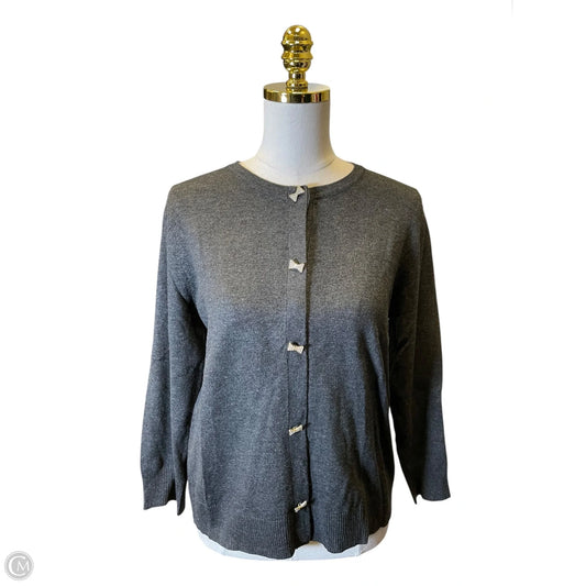 Sweater Cardigan By Cable And Gauge In Grey, Size: Xl
