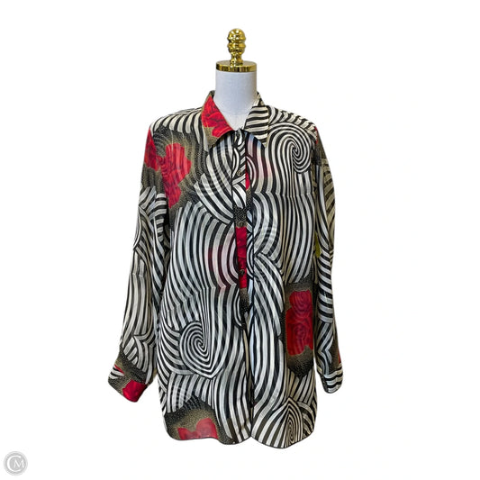 Blouse Long Sleeve By Clothes Mentor In Multi-colored, Size: M