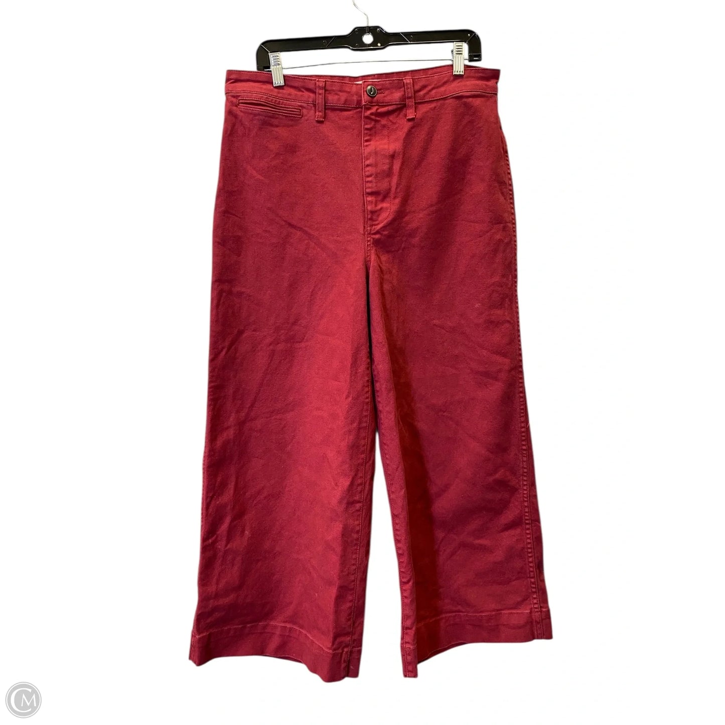 Jeans Wide Leg By Madewell In Red, Size: L