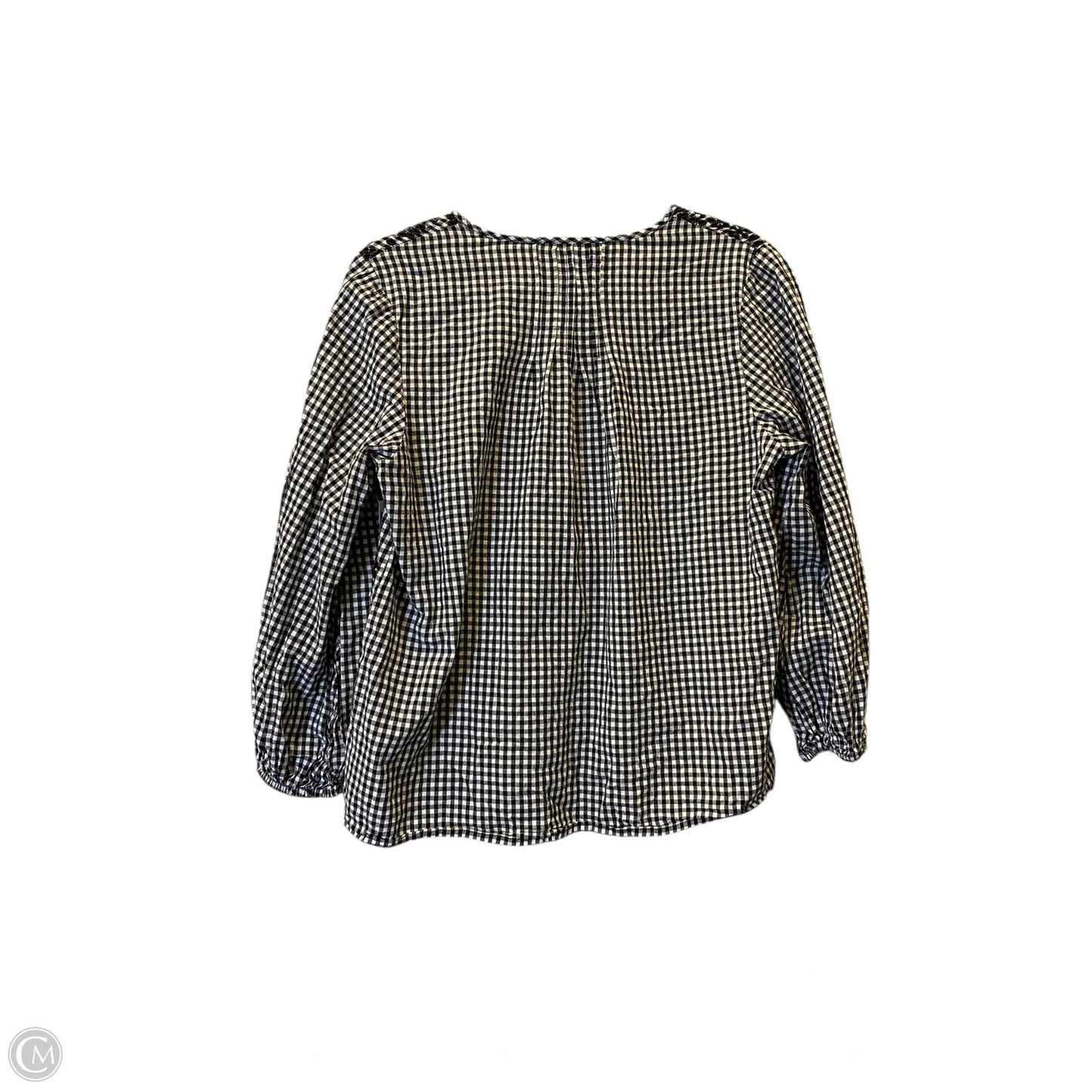 Blouse 3/4 Sleeve By J. Crew In Black & White, Size: M