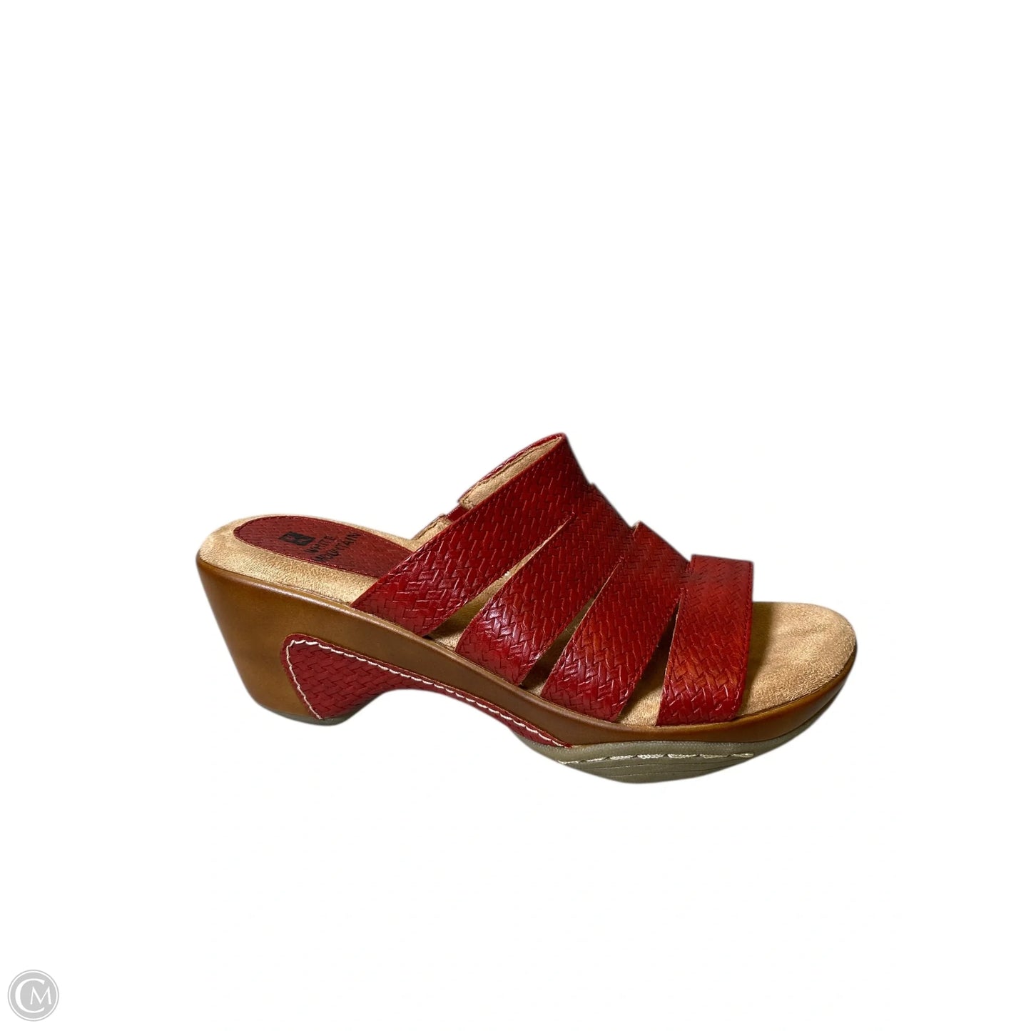 Sandals Heels Platform By White Mountain In Brown & Red, Size: 6.5