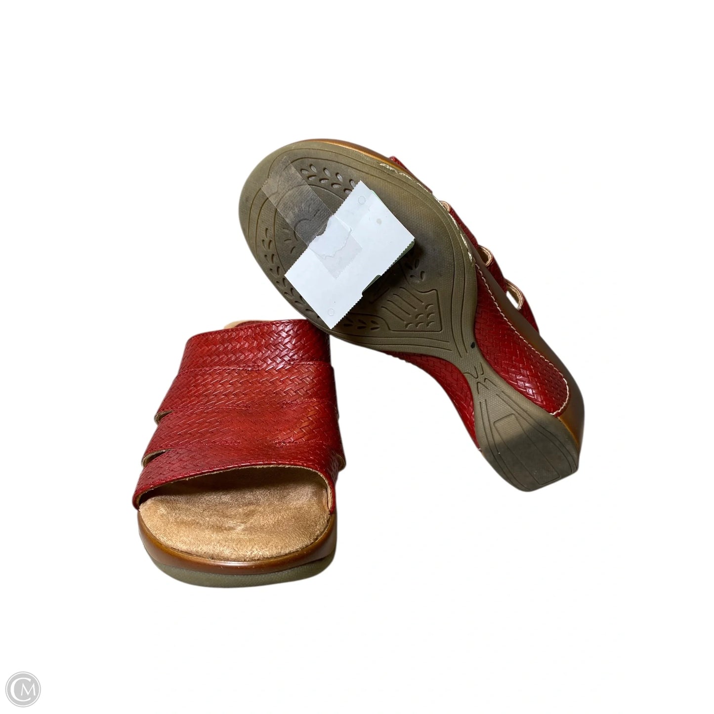 Sandals Heels Platform By White Mountain In Brown & Red, Size: 6.5