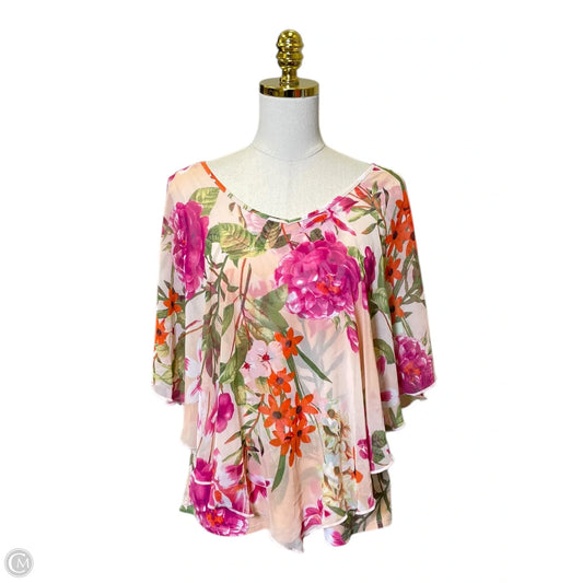 Blouse Short Sleeve By Clothes Mentor In Floral Print, Size: L